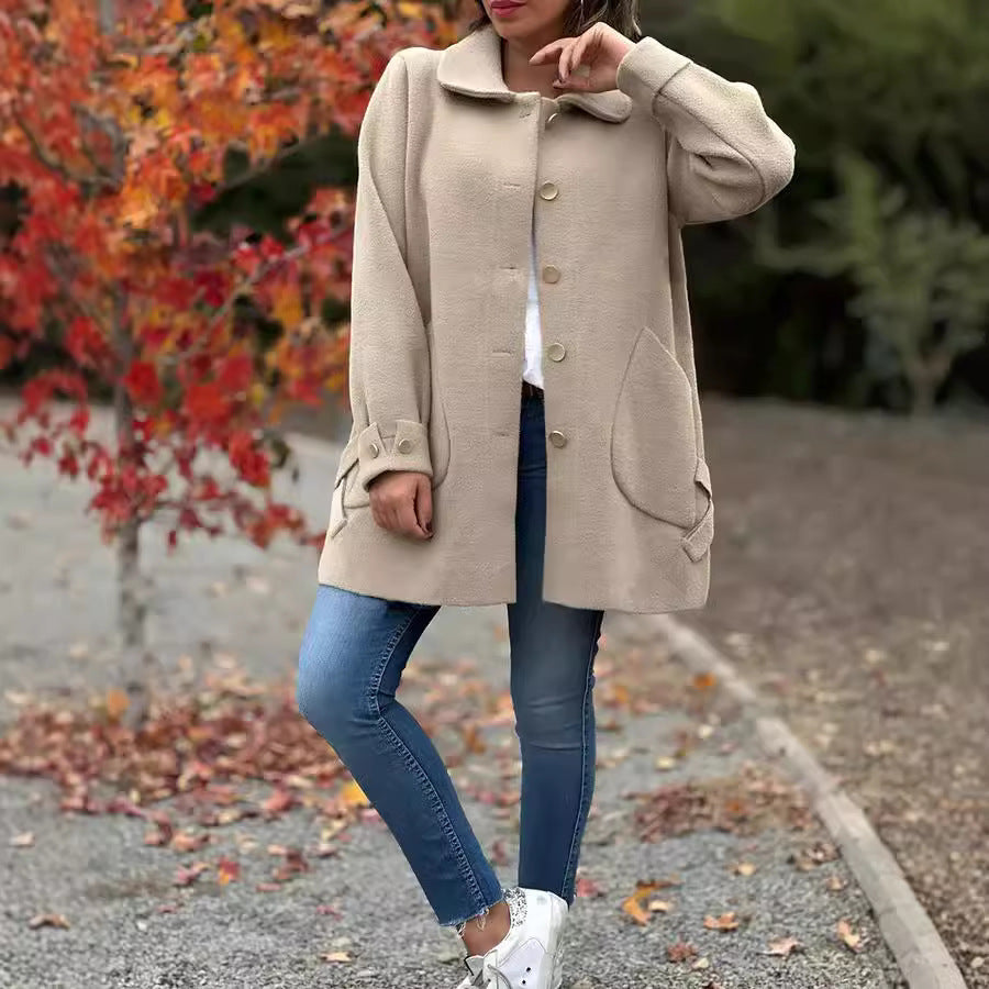 Armoirè – Klasický oversize kabát s knoflíkem