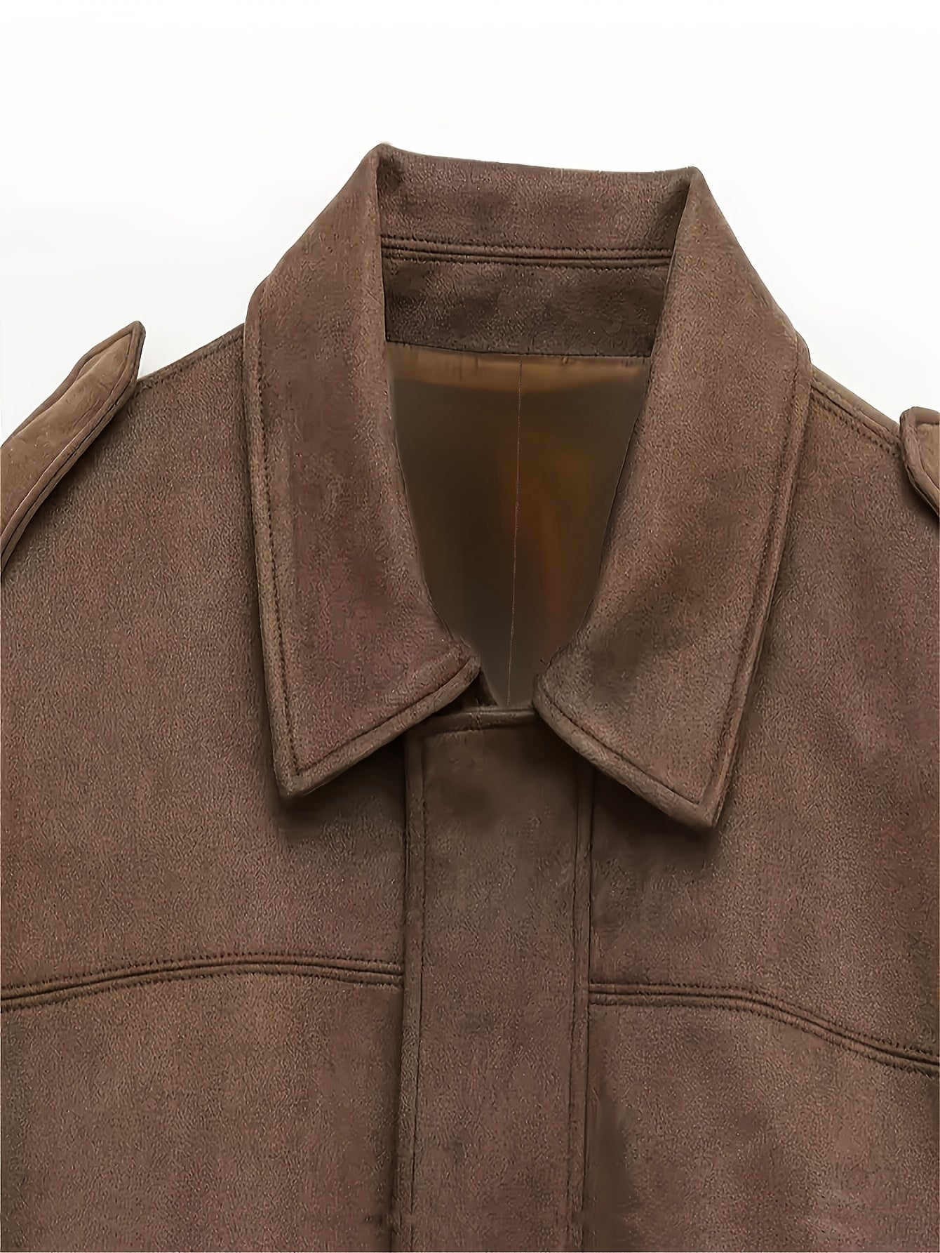 Armoirè – Krátká semišová bunda v oversize střihu