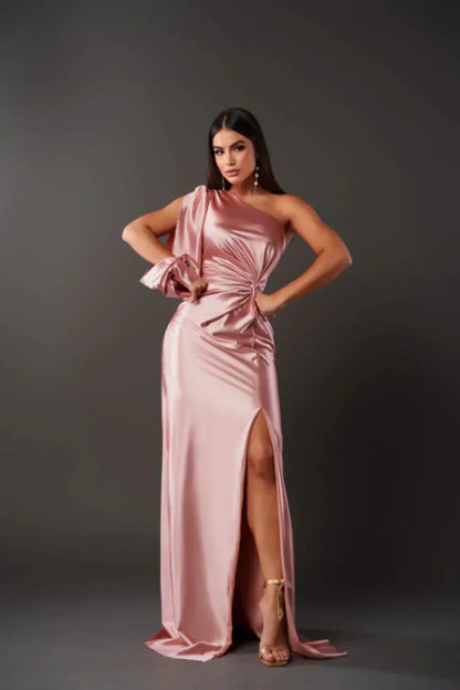 Armoirè - Elegantní maxi šaty s rozparkem